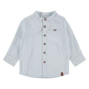 NEW BABYFACE boys' mao collar chambray polo shirt in sea blue